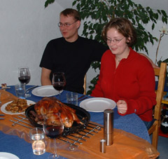 11/2002 Besuch von Suse und Arne aus Stuttgart zum Gänseessen